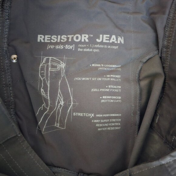 KUHL Legendary Articulated Fit Stretch X High Performance Resistor Jean 38X30 - Picture 9 of 16